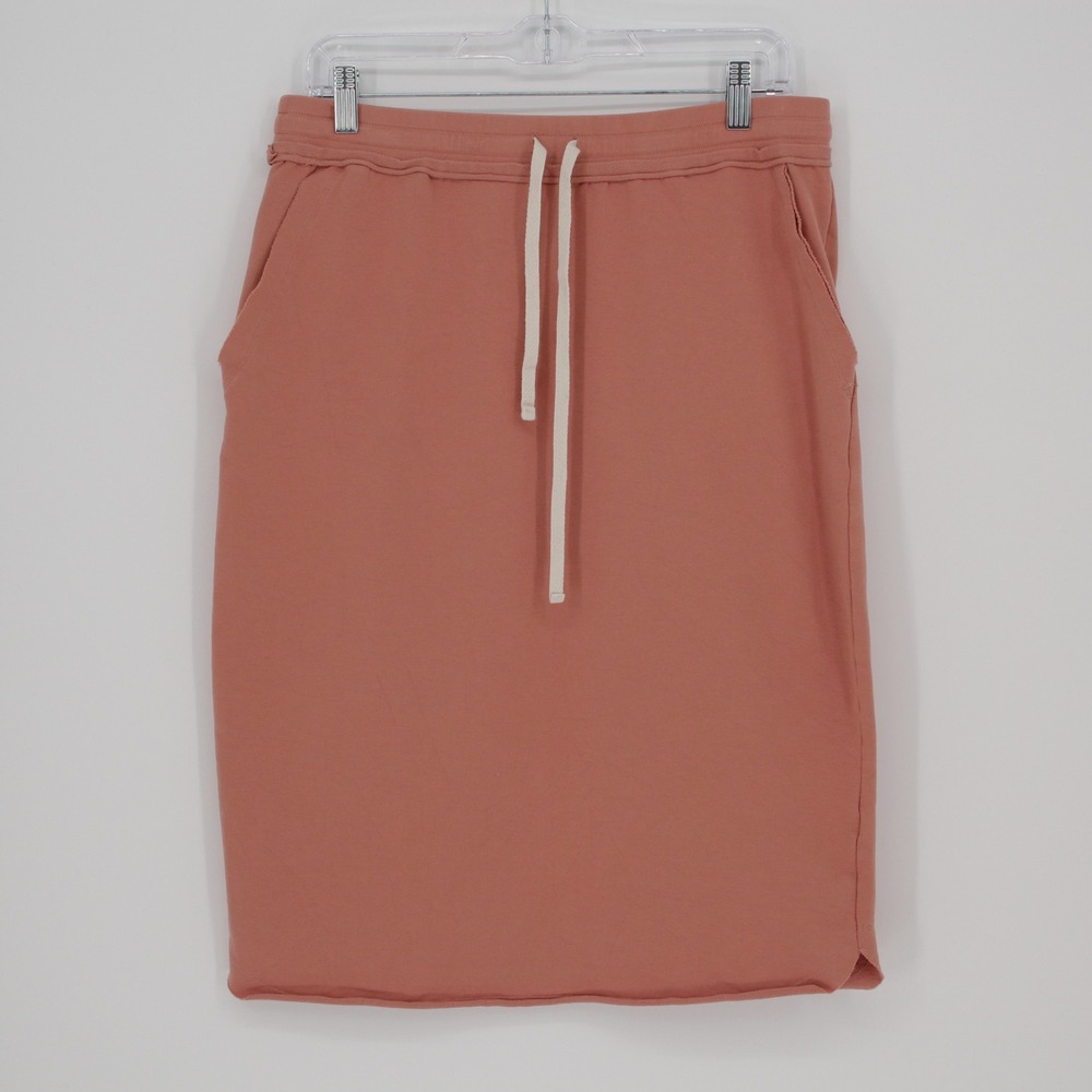 Hope Ave Women's Rose Pink French Terry Drawstring Sweatshirt‎ Skirt Size L